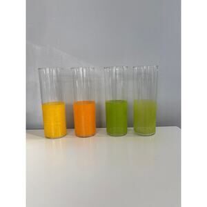 Vintage Bali Spiral Striped Drinking Glasses Set of 4